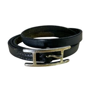 Hermès Leather Behapi Triple Tour Wrap Bracelet